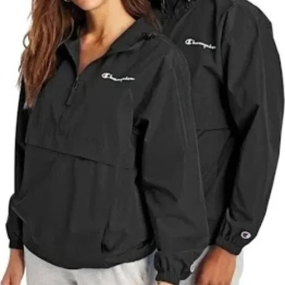 NEW Champion Packable Windbreaker Hooded Coat Water Resistant Jacket NWT